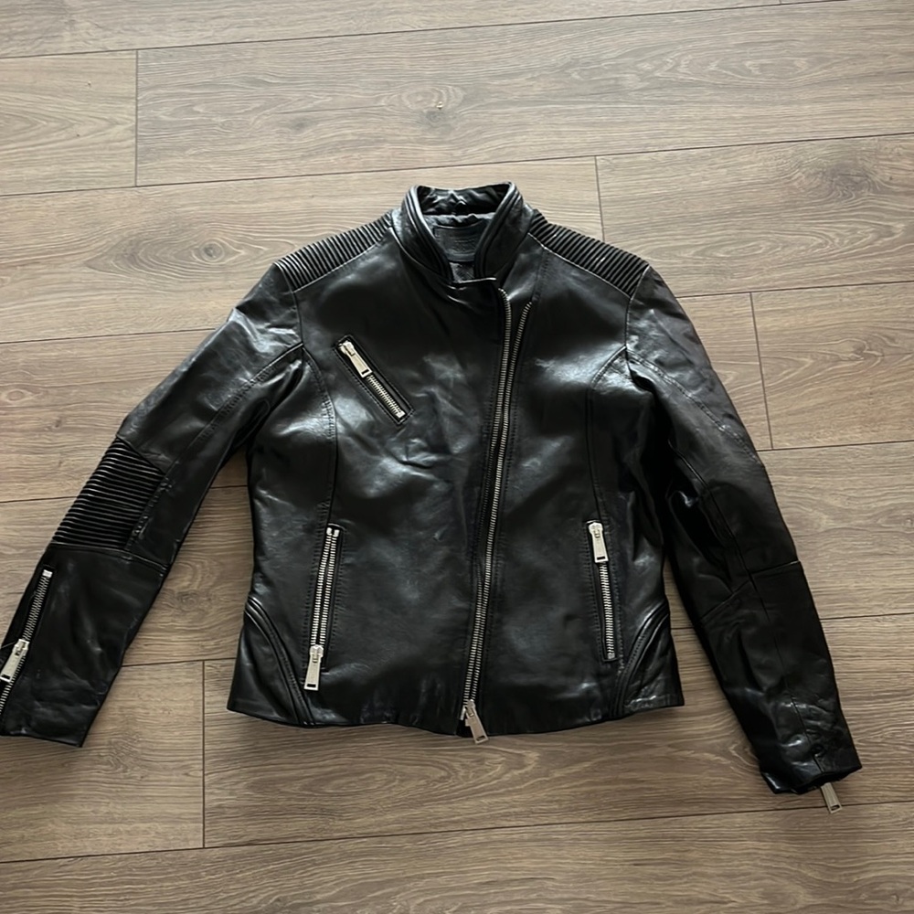 Women’s black genuine Italian leather jacket